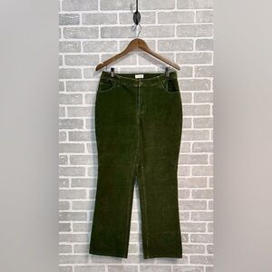 St John’s Bay Corduroy Womens Size 12 Green Relaxed Stretch Pants EUC